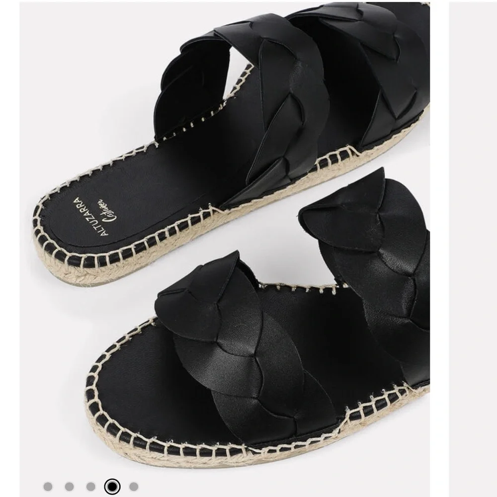 • CASTAÑER x Altuzarra • Women’s Dalia Leather Espadrille Sandals Black 37